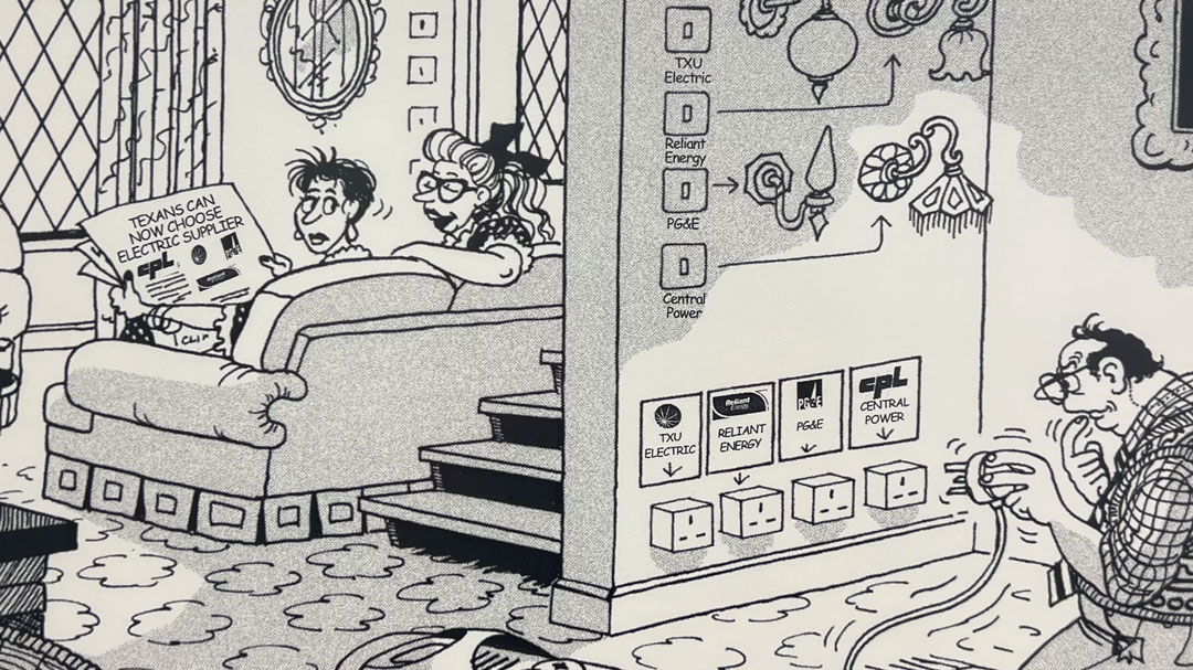 Editorial cartoon shedding a little humor on consumer choice