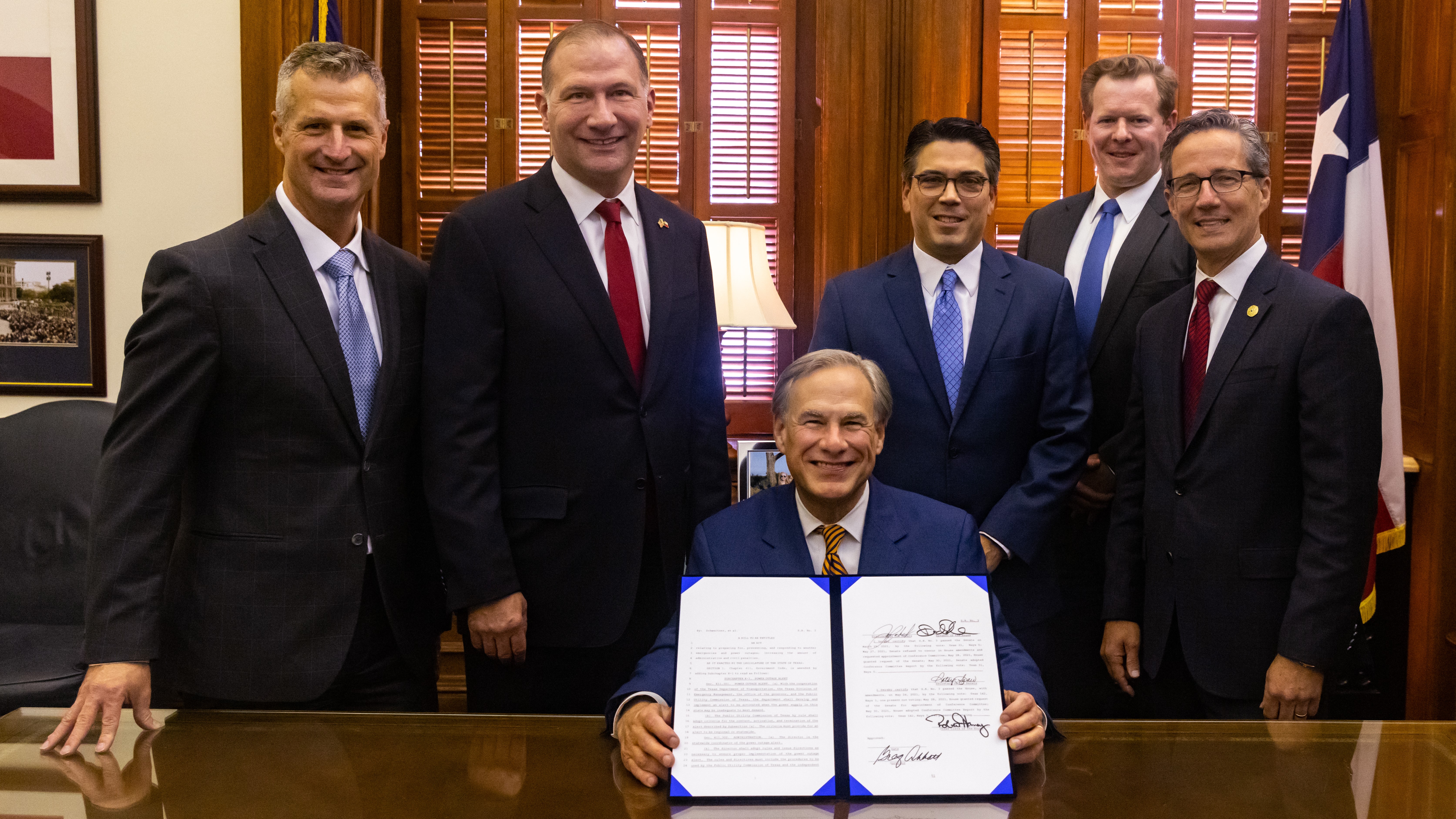 Gov. Abbott signs Senate Bill 3 passed by the 87th Texas Legislature following Winter Storm Uri. The legislation directs the PUCT to implement landmark grid reliability reforms to protect Texans.