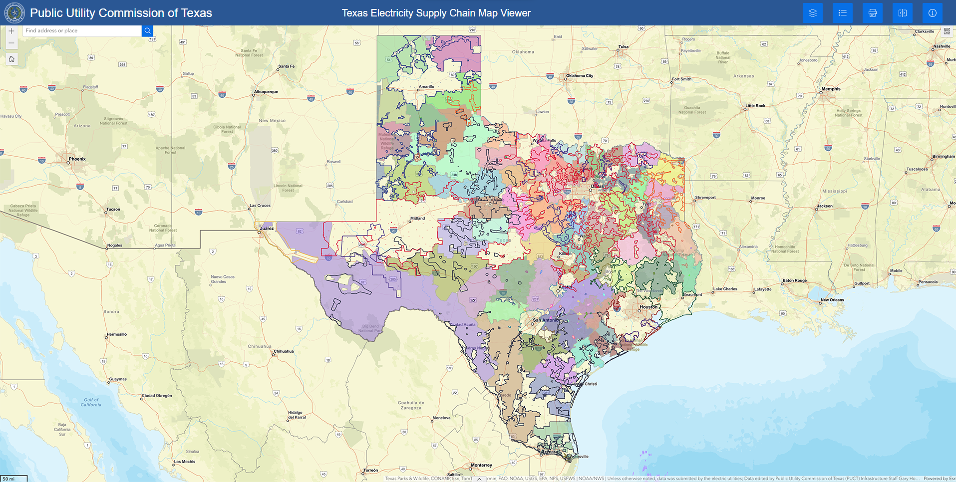 Texas electricity supply chain map