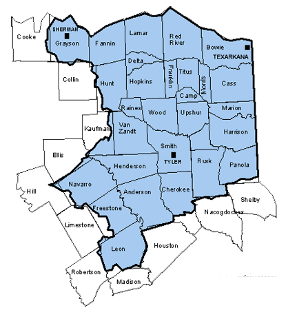 Map of the 903 Areacode.