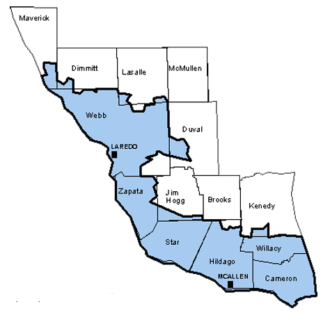 Map of the 956 Areacode.